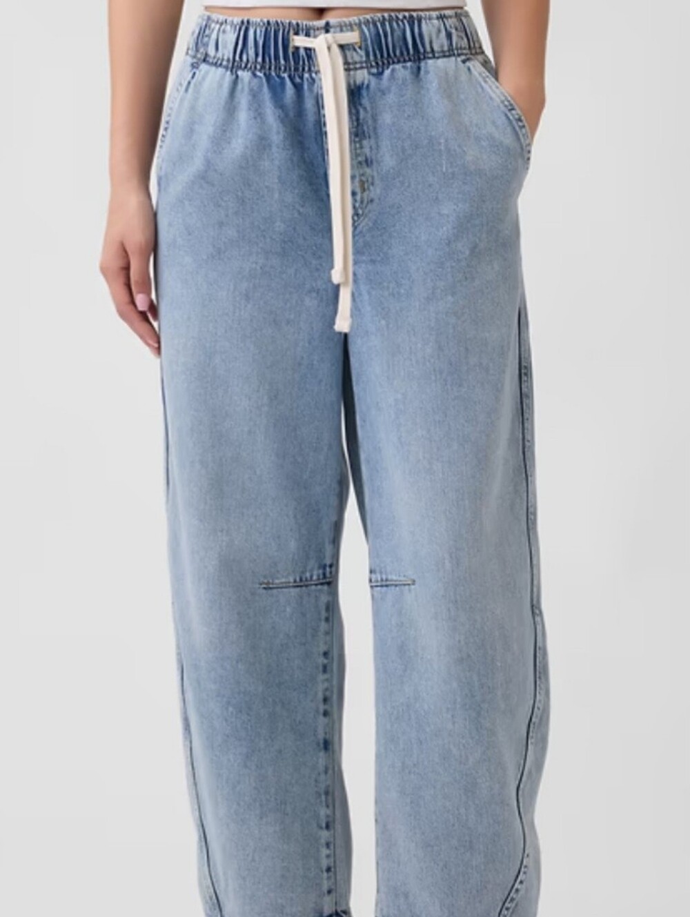 GAP Mid Rise SuperSoft Pull-On Barrel Jeans Sz M - Picture 9 of 13